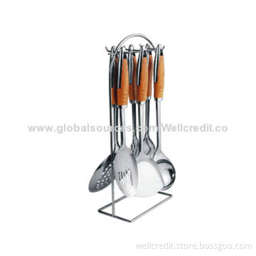 6pcs Stainless Steel Kitchenware Set with Acrylic Stand